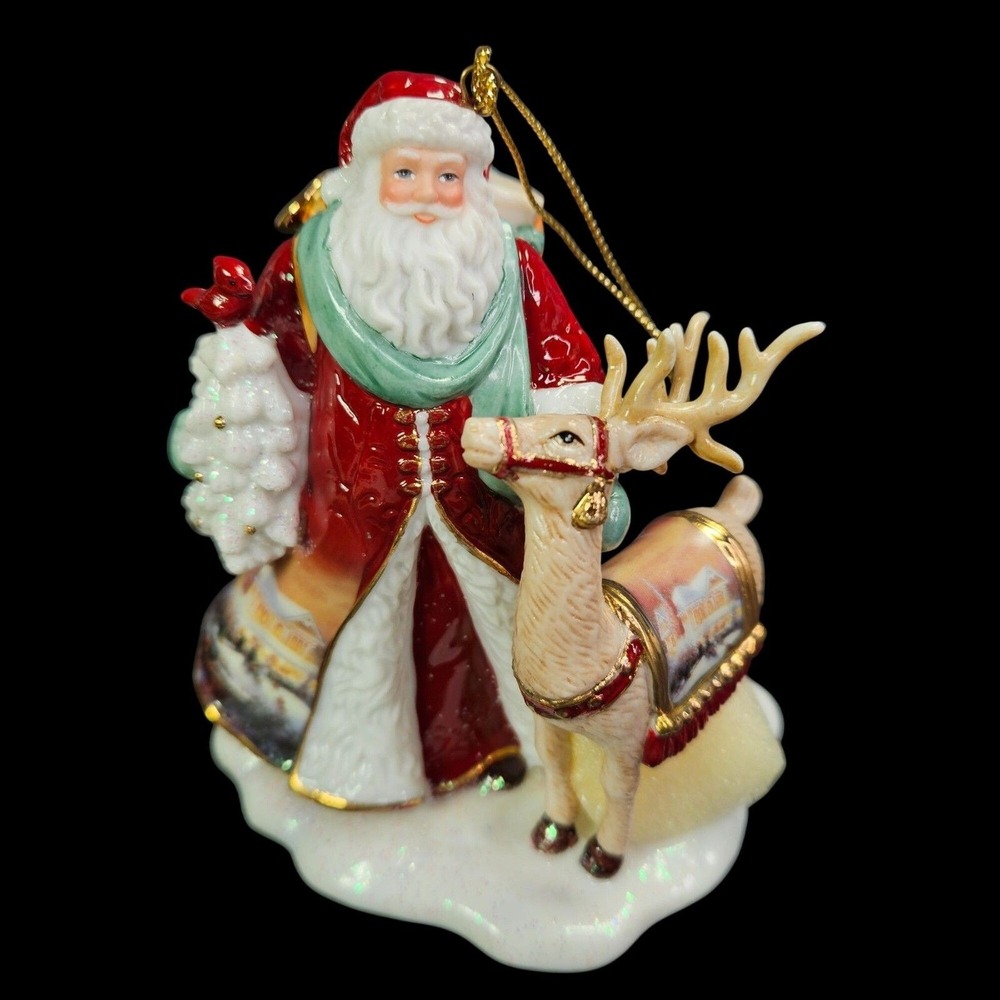 Bradford Exchange Thomas Kinkade Santa‎ Claus Spirit Of Giving Ornament 2003 Vtg